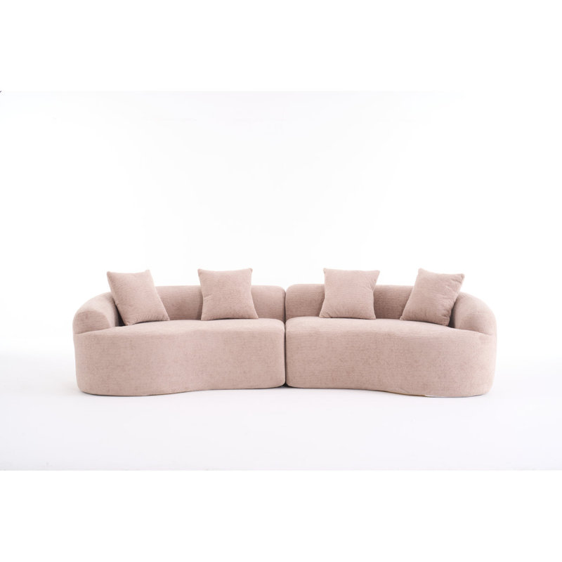 LY-025 COMPRESSION SOFA: Canapé 4 places avec tissu chenille, 30D, éponge double 60 duretés, 4 coussins pour le salon, canapé-lit modulaire pour la maison