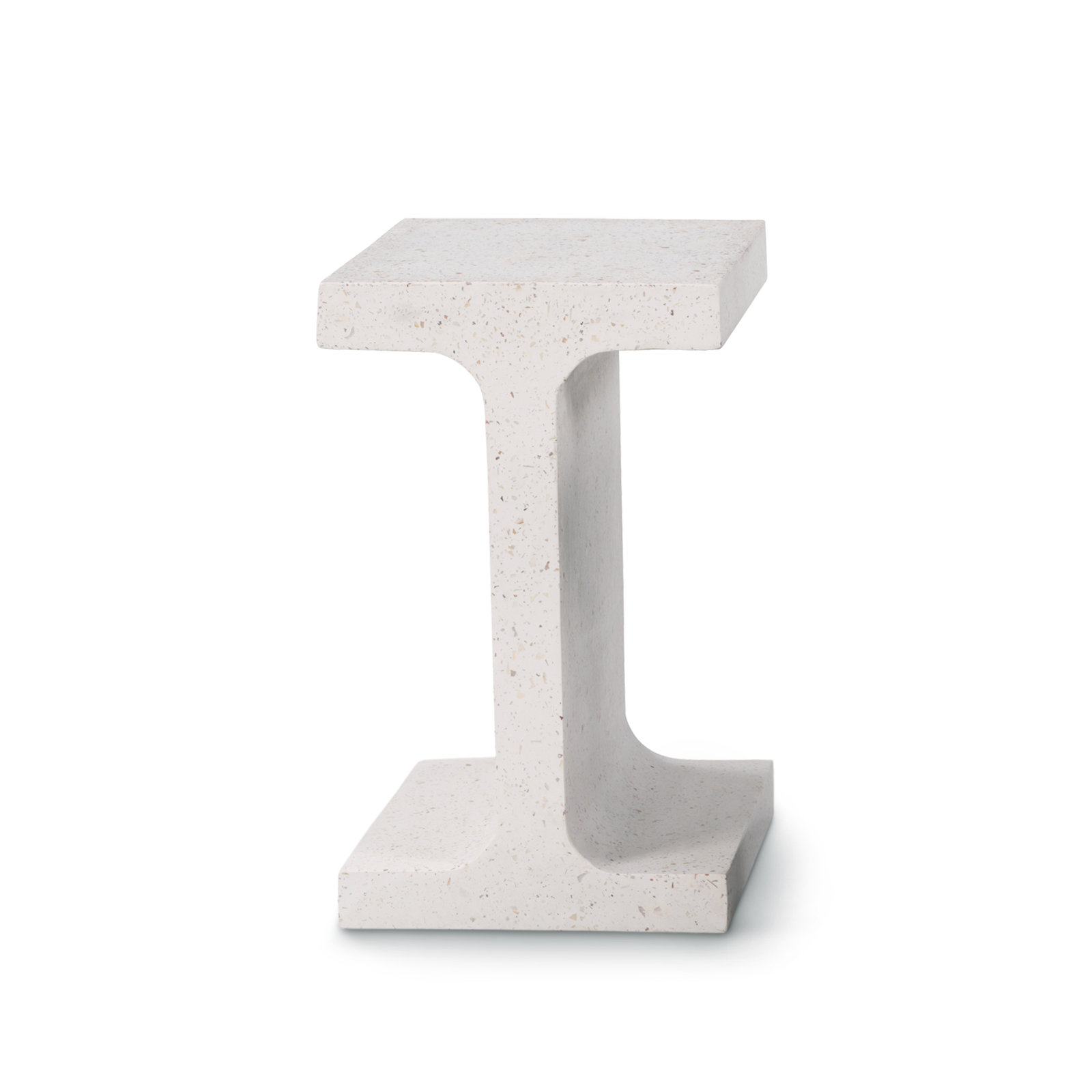 Justin End Table, Ivory Terrazzo