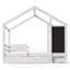 Lit double avec tableau noir et tiroirs, deux options d'assemblage, blanc