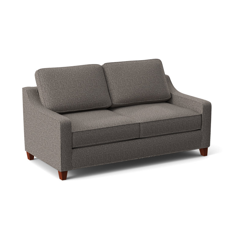 Clark 74" Square Arm Sofa with Reversible Cushions, Archetype Quartz, BM Cherry