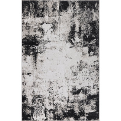 Machine Washable Avery Ivory/Charcoal Rug