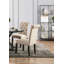 Ensemble classique de 2 chaises d'appoint capitonnées en lin