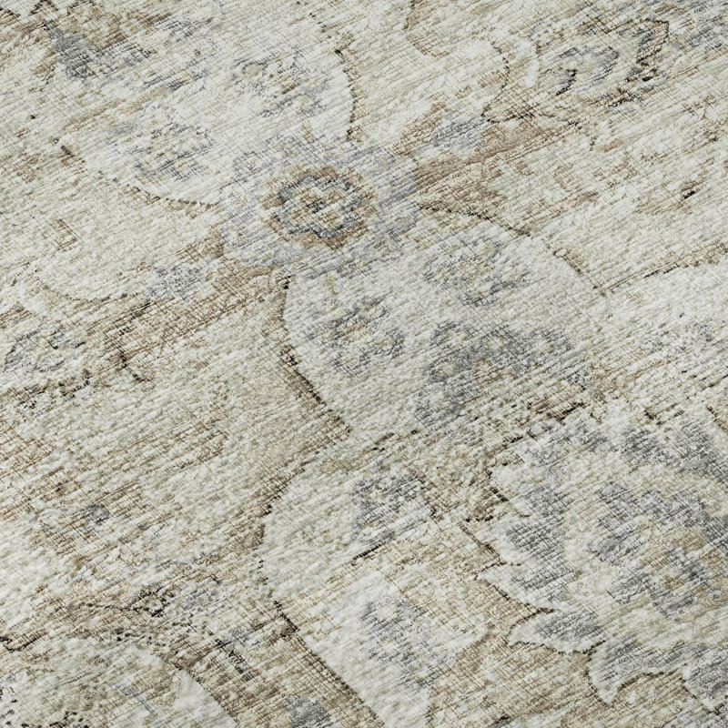 Premium Machine Washable Alliah AMF95 Linen Rug, Rectangle 10' x 14'