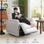 Fauteuil à bascule pivotant à 360 ° manuel en similicuir avec dossier réglable et repose-pieds pour le salon, blanc