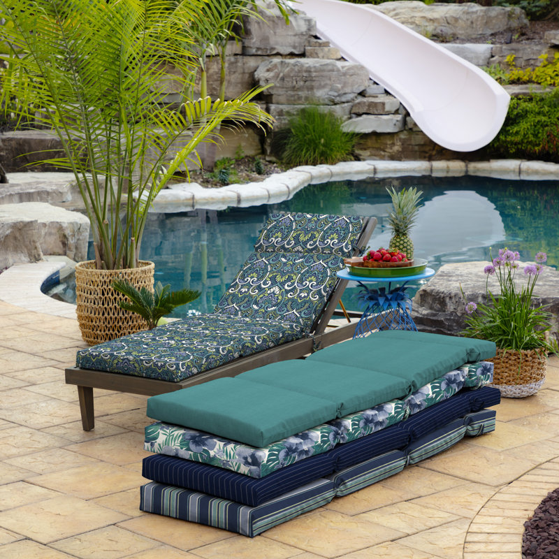 ARDEN Outdoor Chaise Lounge 3.5" Cushion, Blue, 3.5" H x 52" W x 22" D