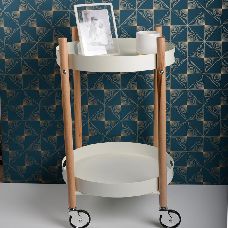 White and Wood Service Trolley