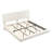 White  Boucle Floating Bed With Light,King-1592260406