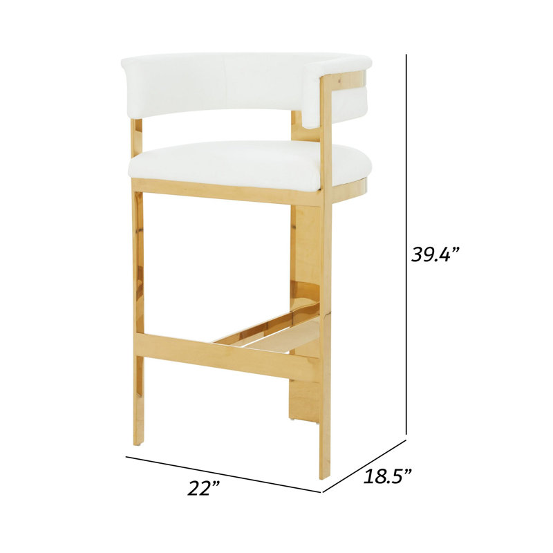 Upholstered Counter Stool with Metal Frame