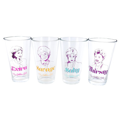 4 pièces 16 oz. Ensemble de pintes en verre argenté