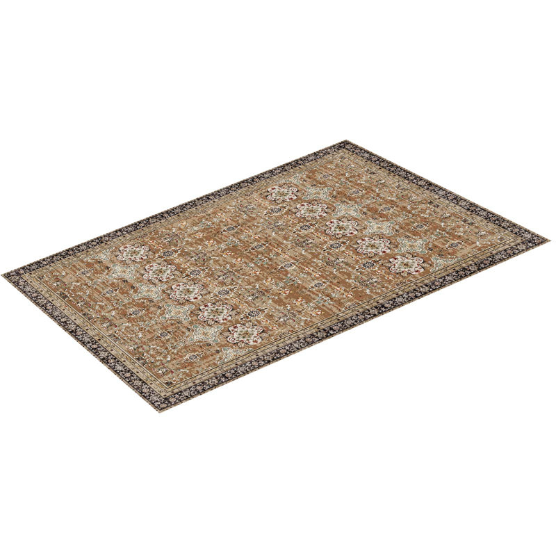 Large Area Rug Anti-Skid Tear-Resistant Floor Mat Vintage Brown Green, Rectangle 7'6" x 9'6"