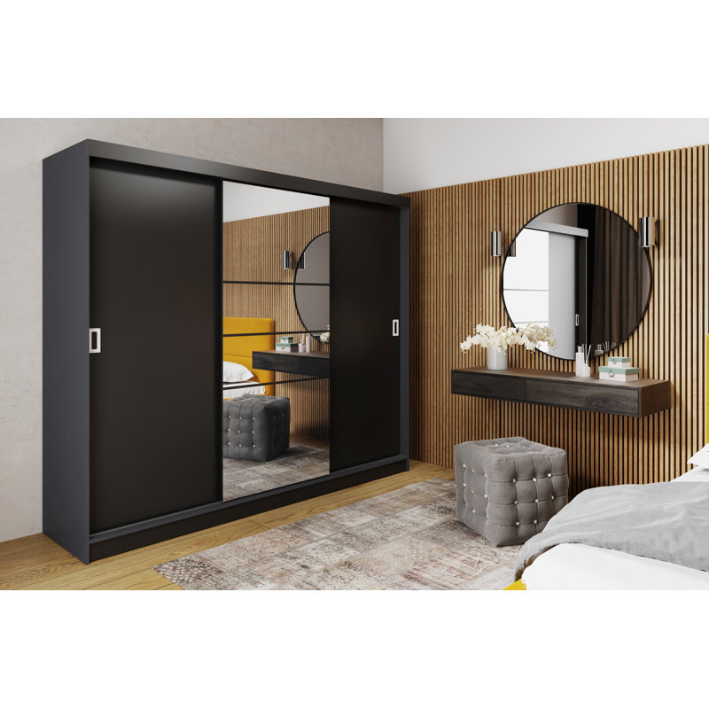 Amme 2 Door Solid + Manufactured Wood Wardrobe, Espresso