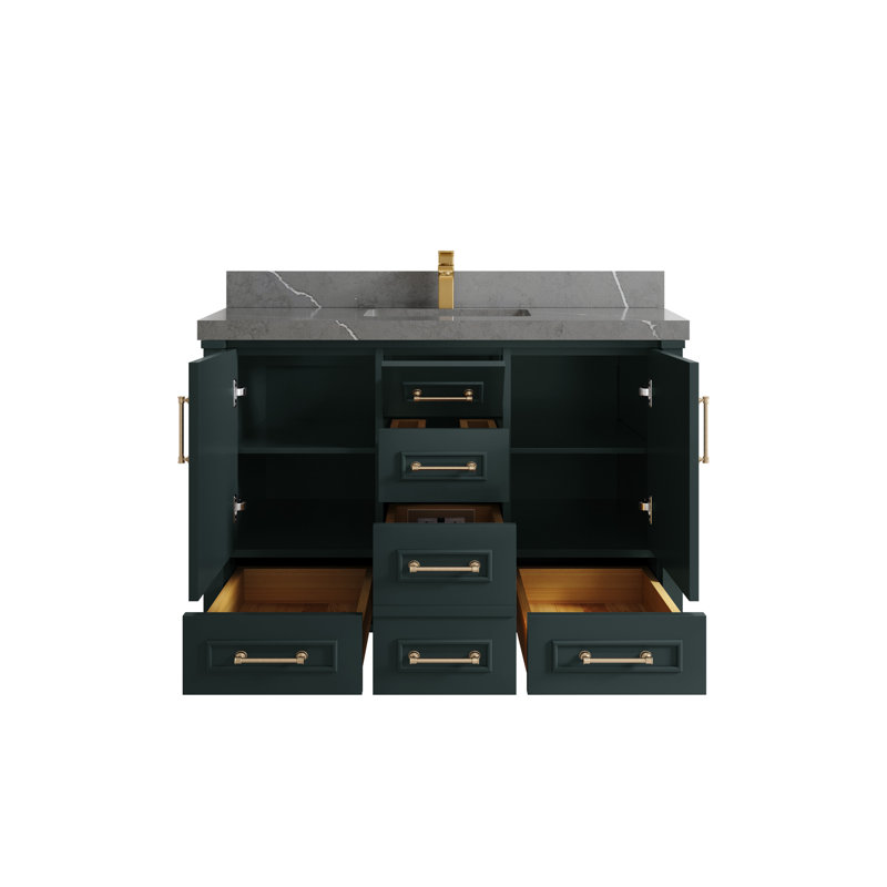 Meuble-lavabo l 48 po x P 22 po x H 36 po Aberdeen, Gris Piatra