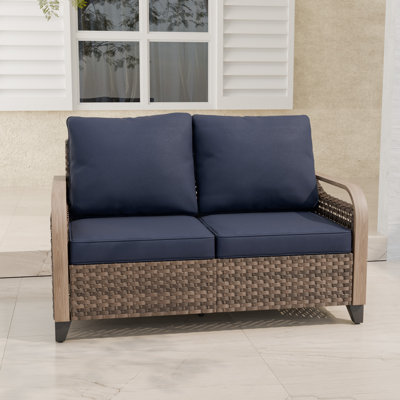 54.1'' Wide Straight Metal Loveseat with Cushions