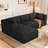 106" Boneless Deep Seat Modular Sofa With Lounge Chair & Memory Foam-718366716-718366712