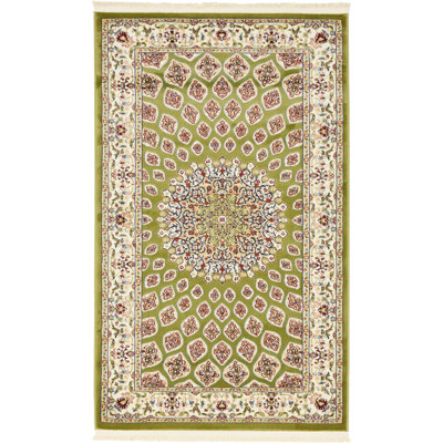 Tapis vert à motif floral Jackson