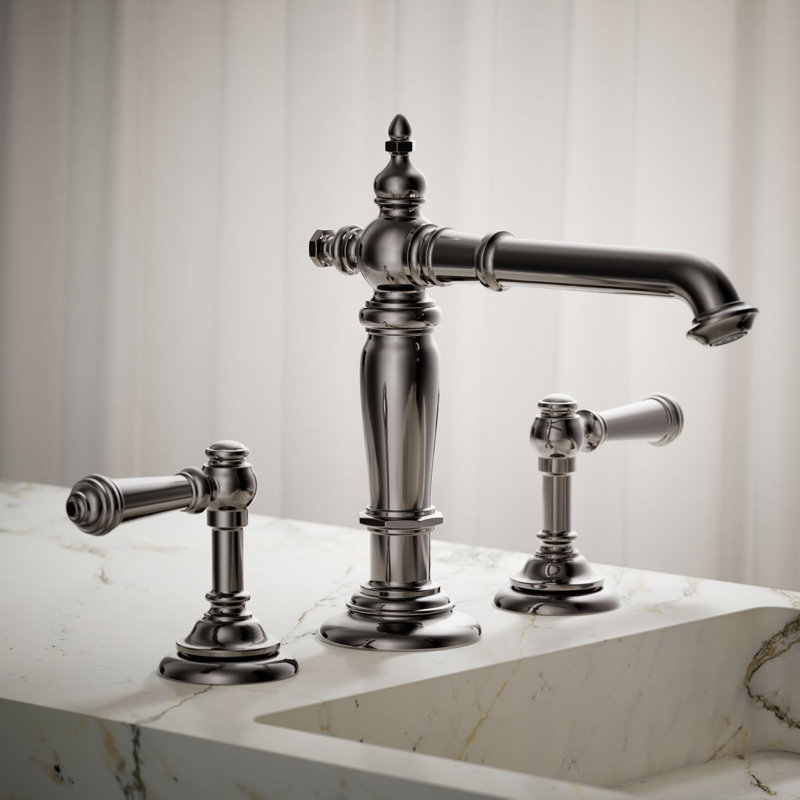 Artifacts® Widespread Bathroom Faucet with Drain Assembly, Vibrant Titanium