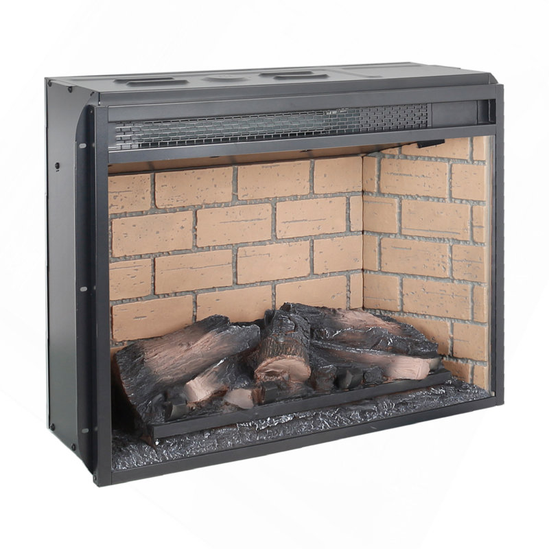 Foyer encastré à quartz 23 po - version Woodlog avec brique, H 18,1 po x l 24 po x P 8,2 po