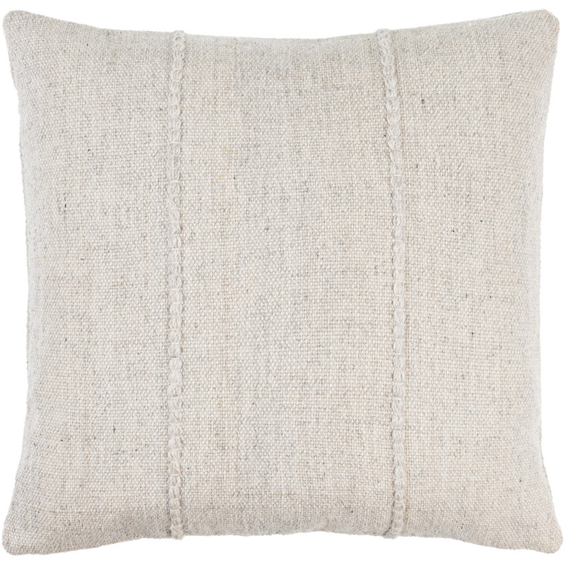 Zeppelin Recycled PET Yarn Reversible Throw Pillow, Polyester/Polyfill, 22"H x 22"W, Light Grey