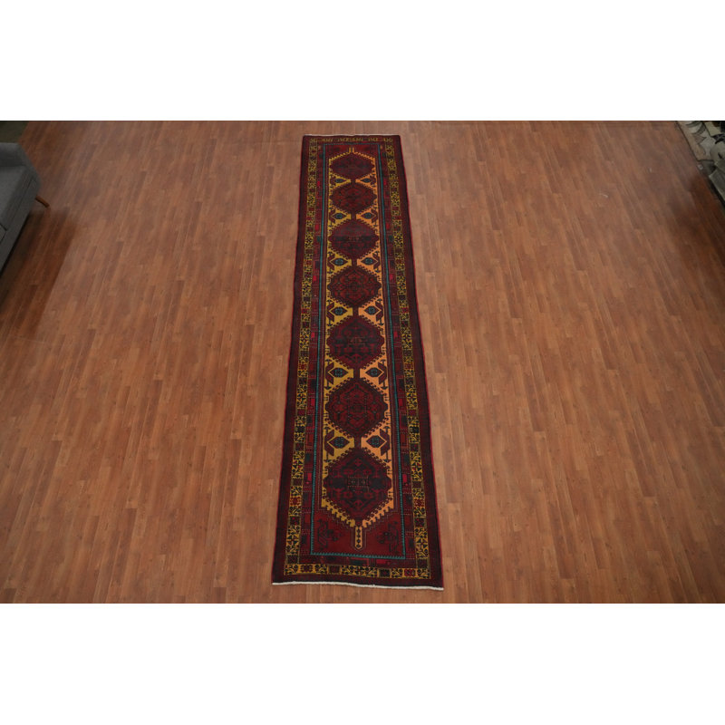 Tapis de couloir géométrique traditionnel 4x15