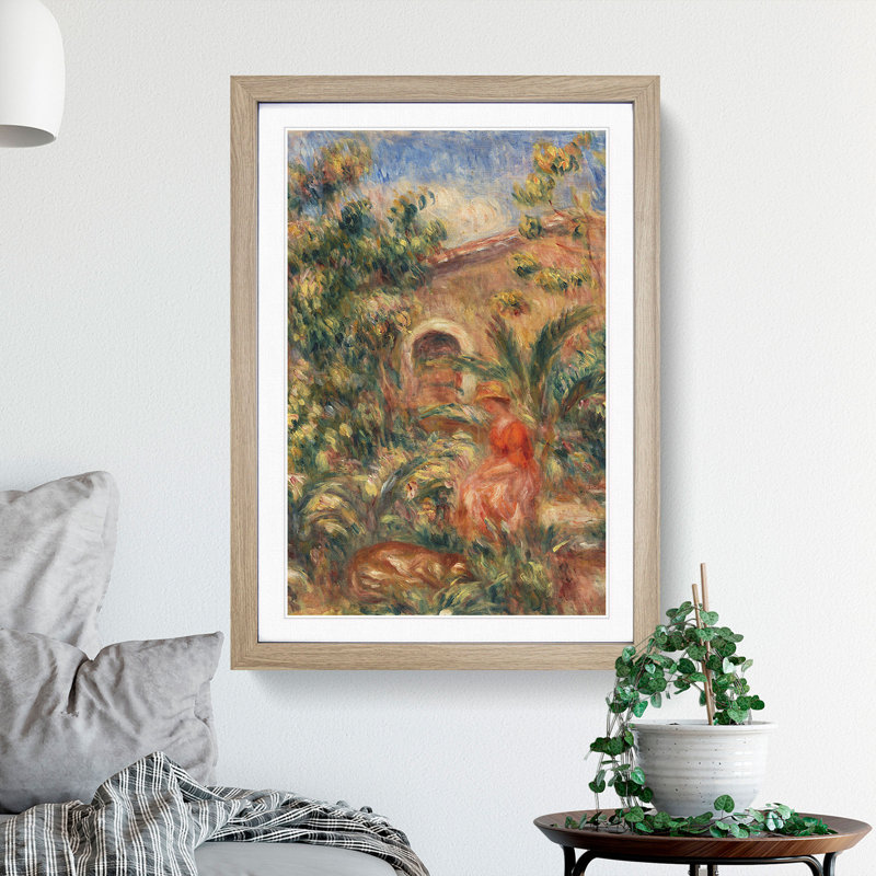 Farmhouse Vol.1 by Pierre-Auguste Renoir - Picture Frame Painting, 90cm H x 65cm W x 2cm D, Oak