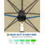 Parasol de patio 10 pi avec lumières DEL solaires - Parasol de table pour marché extérieur - 8 côtes coupe-vent, imperméable, toile résistante aux rayons UV, manivelle inclinable, pour piscine, terrasse, cour arrière - beige