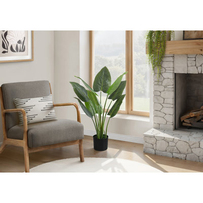 Plante artificielle, 37 po de haut, aureum, intérieur, faux, faux, plancher, verdure, pot, touche réelle, décoratif, feuilles vertes, pot