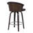 Vandt Swivel Counter or Bar Height Bar Stool with Chrome Footrest in Brown Faux Leather and Plywood-416148489