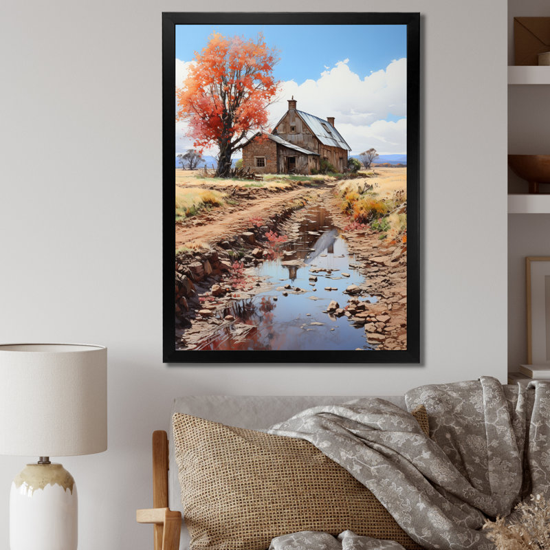 Farmhouse Dreams - Landscape & Nature, reproduction d'art sur toile, Cadre photo noir, H 40 po x l 30 po x P 1,5 po