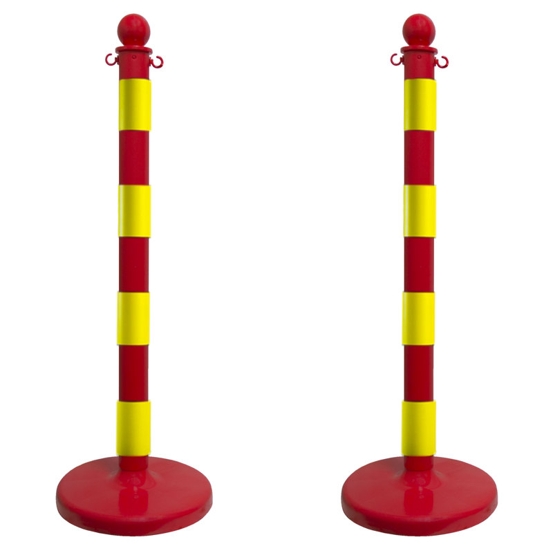 Poteau de poteaux à rayures, Rouge/jaune