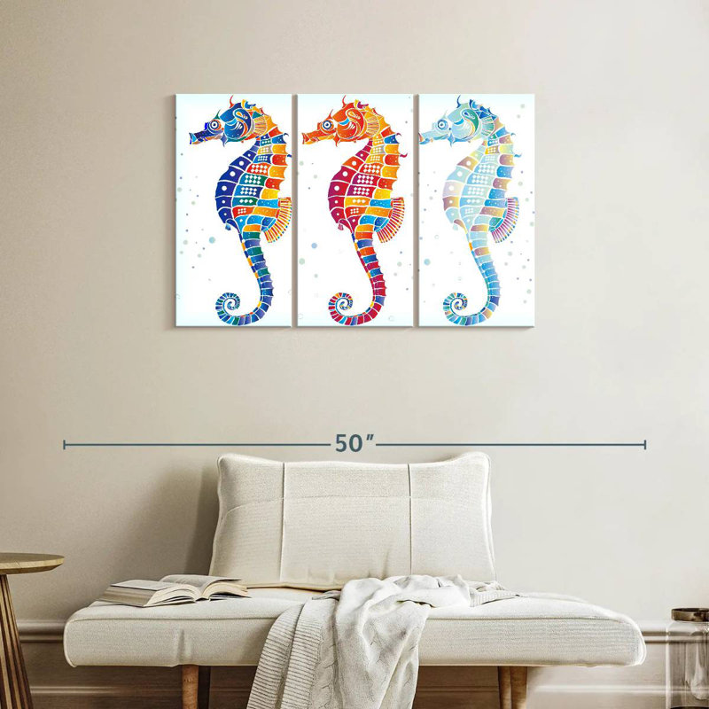 Trio d'hippocampes, H 24 po x l 38 po