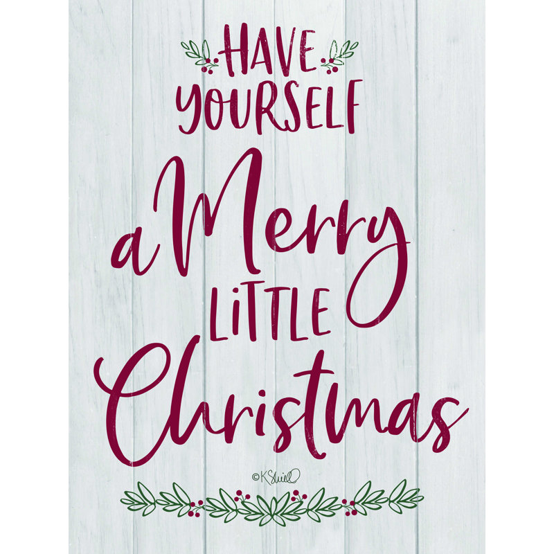 «Merry Little Christmas», art textuel sur toile tendue, H 48 po x l 36 po