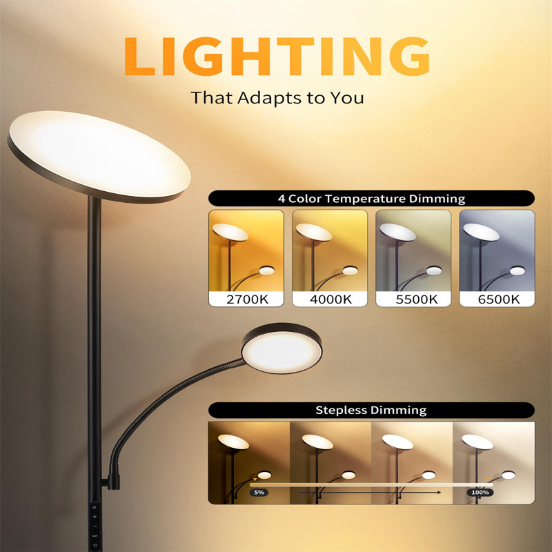 175cm LED Tray Table Floor Lamp
