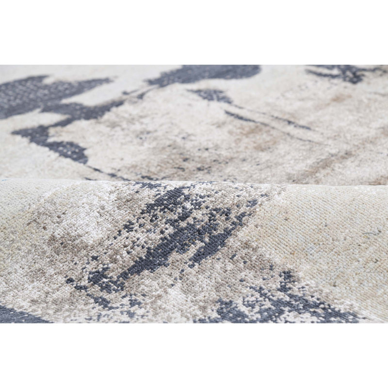 Area Rug in Beige/Gray/Ivory, Rectangle 9' x 12'