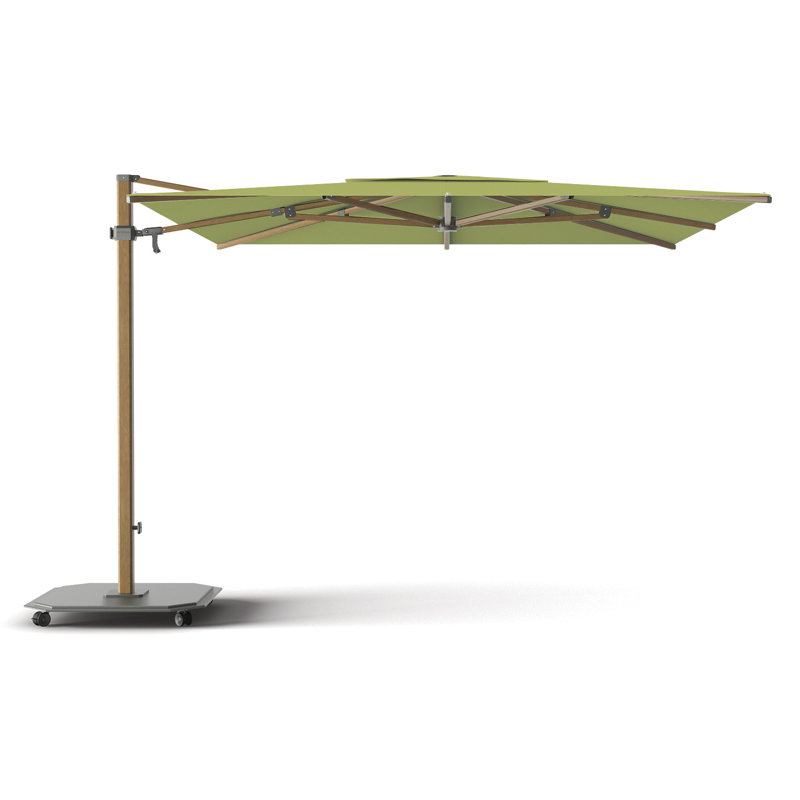 216'' W Sunbrella® Cantilever Umbrella, Silver Anodized, Charcoal, Canvas Ginkgo Sunbrella® Canvas