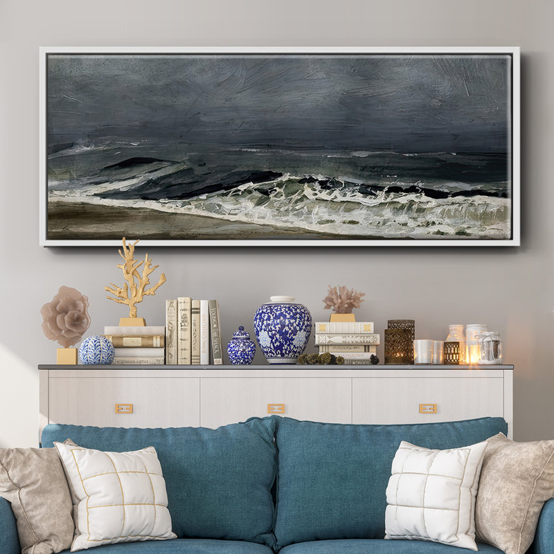 Moody Sea I, H 24 po x l 60 po x P 1,5 po, Blanc