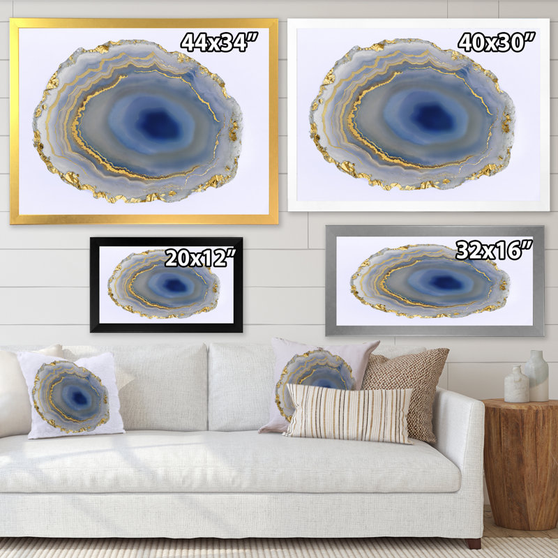 «Golden Water Agate», reproduction sur toile encadrée, H 20 po x l 20 po x P 1 po, Cadre doré
