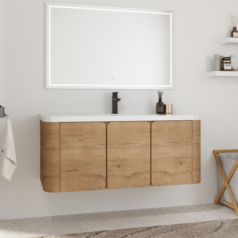 Ensemble de meuble-lavabo flottant simple 48 po avec résine, 48"