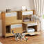 Ensemble 2 pièces de meubles pour chat 2 en 1 Roomfitter, table d'appoint pour chat avec litière pour chat, naturel-638585676