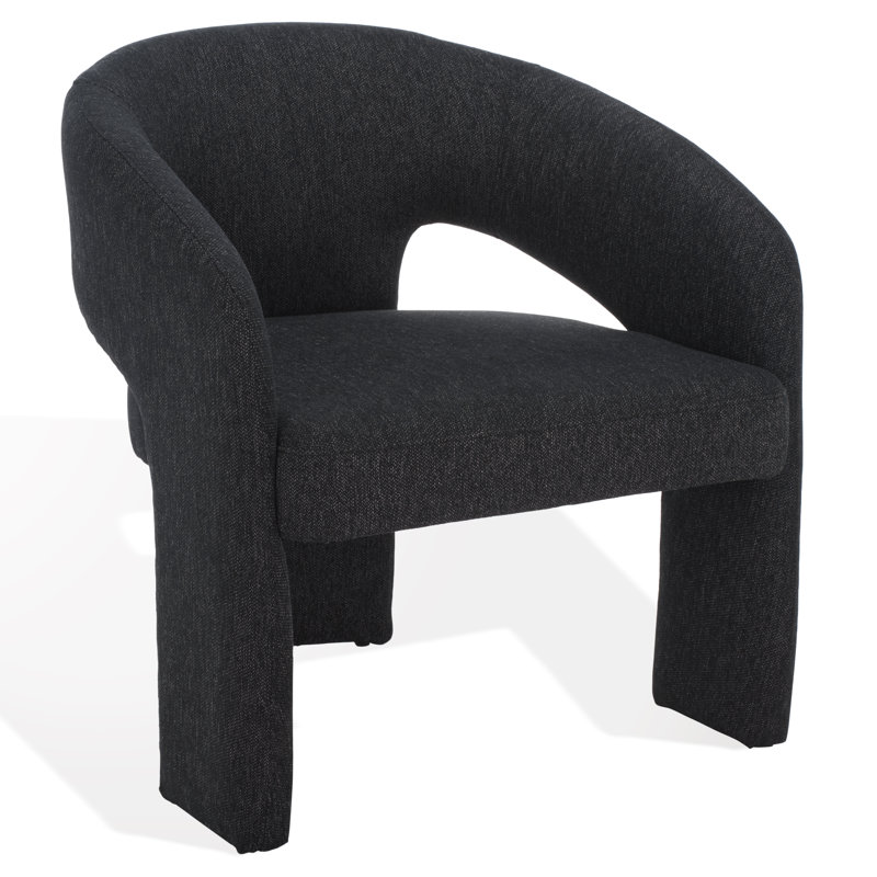 Fauteuil en velours l 28,5 po Ashlyn, Lin noir