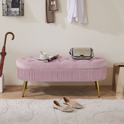 Banc de rangement en velours Nellee