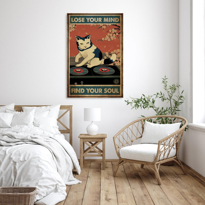 Chat, «Lose your mind», impression sur toile, H 36 po x l 24 po x P 1,25 po