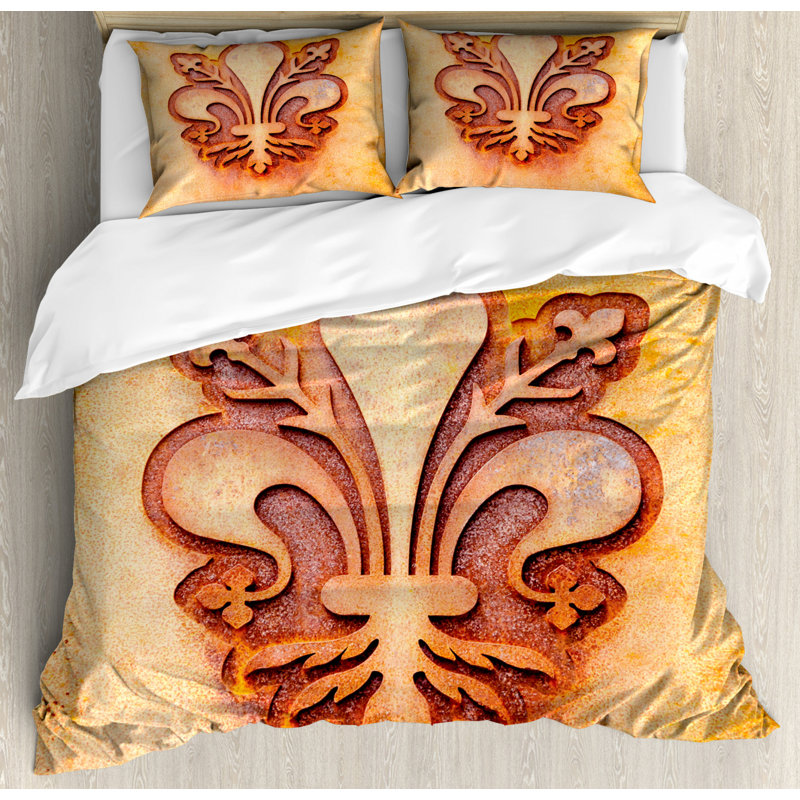French Country Polyester Duvet Cover, Queen Duvet Cover + 2 Standard Shams
