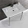 Edwardian Ceramic Rectangular Console Bathroom Sink with Overflow