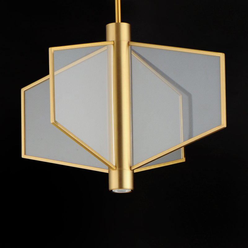 Luminaire suspendu 4 lumières Euna, Laiton vieilli naturel
