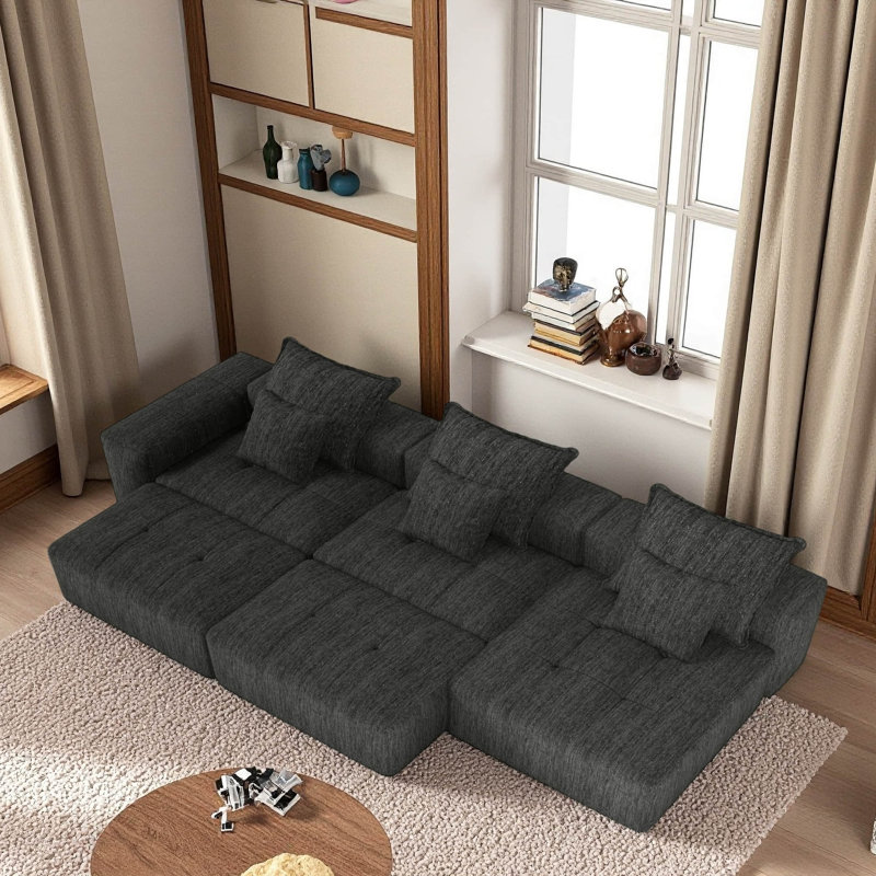 Canapé modulaire surdimensionné Boneless, Noir