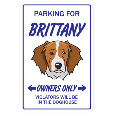Enseigne de stationnement pour chien Brittany
