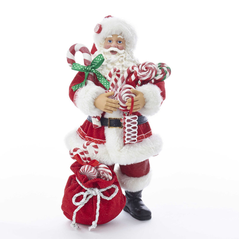 Santa with Candy and Sack Figurine