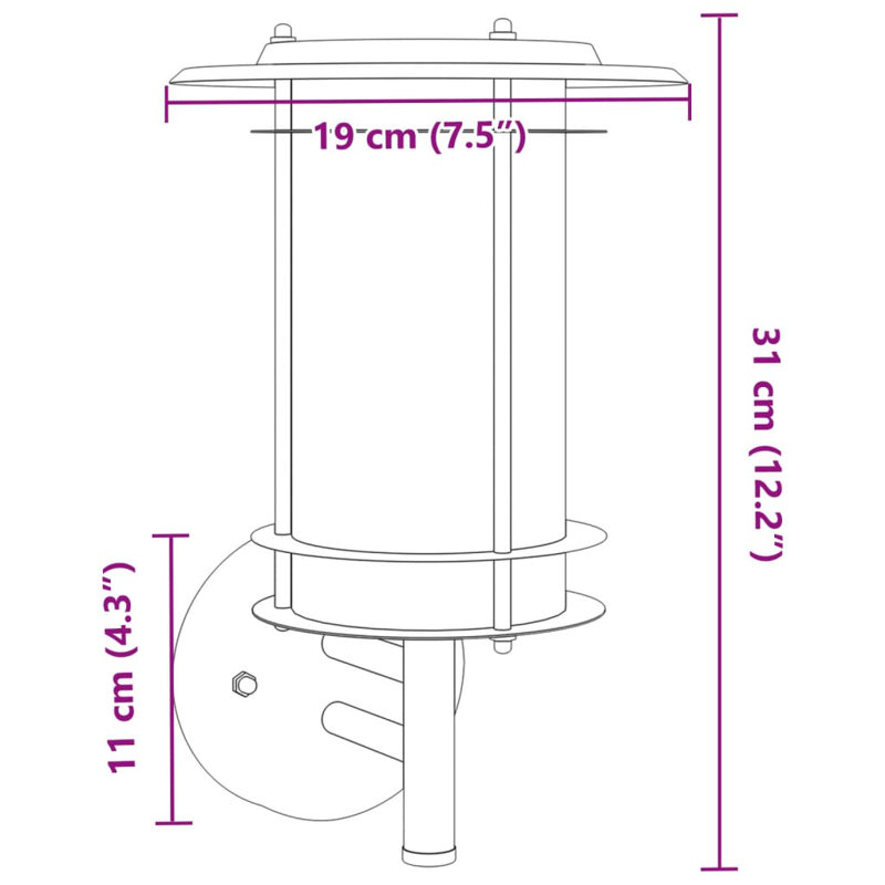 Darnishia Plug-in 1 Light Outdoor Wall Light, Silver