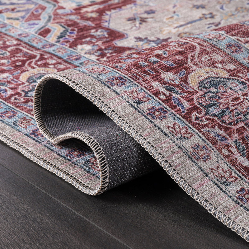 Vintage Look Cotton and Chenille Flatweave Area Rug, 60 x 100 cm