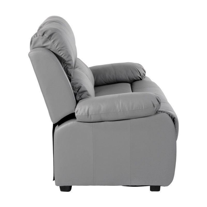 Hedgcock 2 Seater Faux Leather Loveseat, Grey